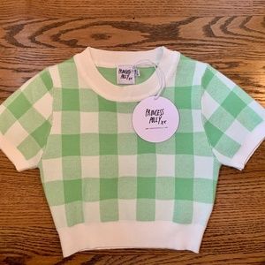 NWT Princess Polly Cropped Top Plaid - Size 0